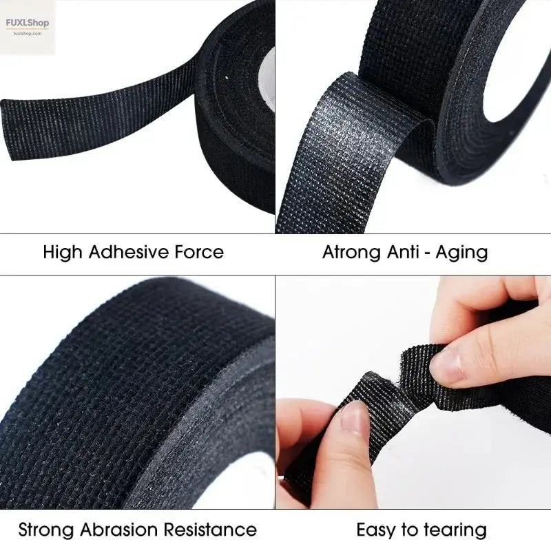 Electrical Tape Heat-resistant Harness Bundle Insulation Auto Wiring Fabric Cloth Wrap Waterproof Cable Organizer Adhesive Tapes - FUXL-Shopify