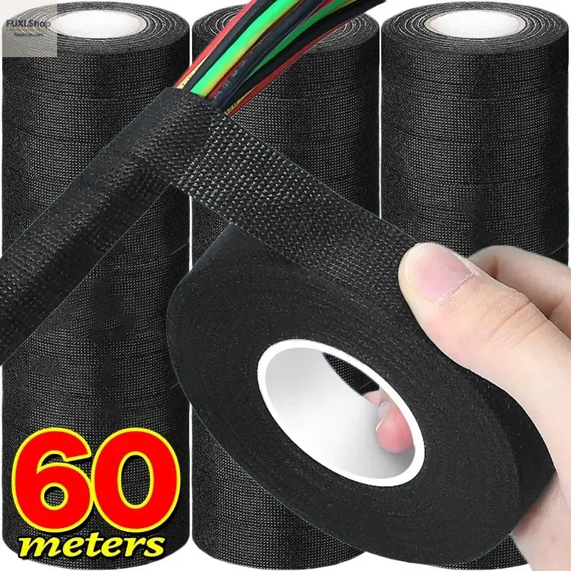 Electrical Tape Heat-resistant Harness Bundle Insulation Auto Wiring Fabric Cloth Wrap Waterproof Cable Organizer Adhesive Tapes - FUXL-Shopify