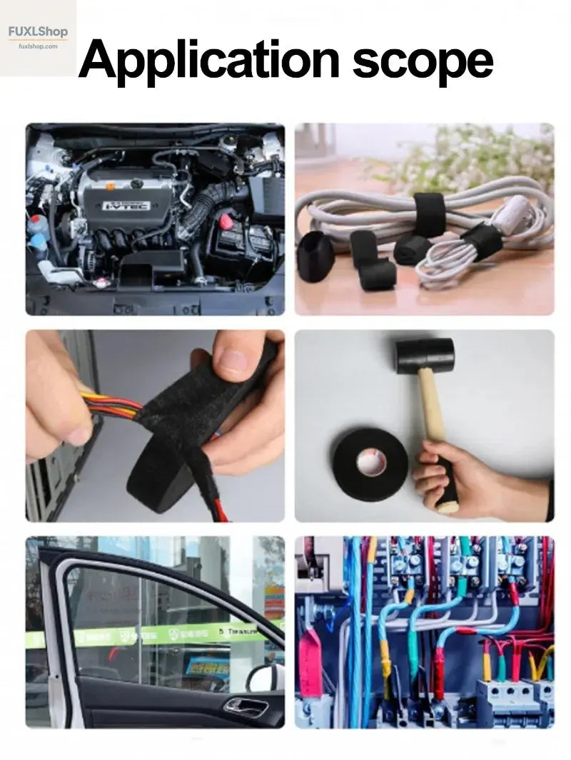 Electrical Tape Heat-resistant Harness Bundle Insulation Auto Wiring Fabric Cloth Wrap Waterproof Cable Organizer Adhesive Tapes - FUXL-Shopify