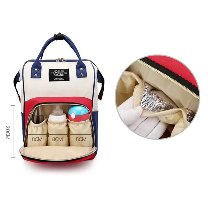 Large Capacity Canvas Mommy Bag Multifunctional Baby Bottle Thermal Insulation Travel Storage Bag Fashion Mommy Bag Hanging Bag - FUXL-Shopify
