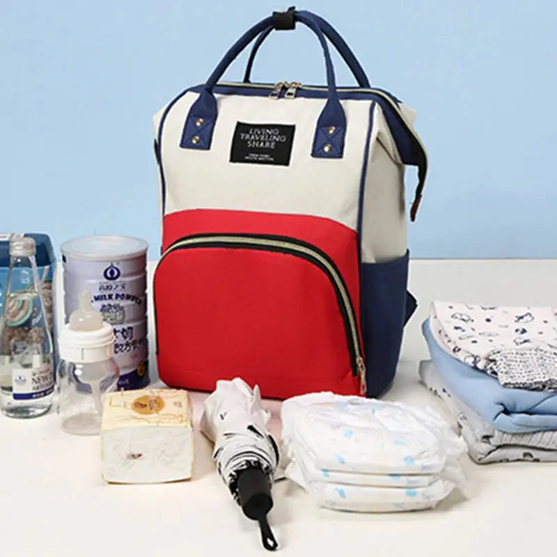 Large Capacity Canvas Mommy Bag Multifunctional Baby Bottle Thermal Insulation Travel Storage Bag Fashion Mommy Bag Hanging Bag - FUXL-Shopify