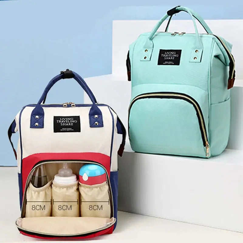 Large Capacity Canvas Mommy Bag Multifunctional Baby Bottle Thermal Insulation Travel Storage Bag Fashion Mommy Bag Hanging Bag - FUXL-Shopify