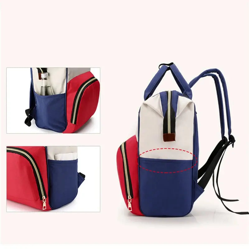Large Capacity Canvas Mommy Bag Multifunctional Baby Bottle Thermal Insulation Travel Storage Bag Fashion Mommy Bag Hanging Bag - FUXL-Shopify
