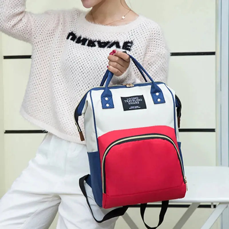Large Capacity Canvas Mommy Bag Multifunctional Baby Bottle Thermal Insulation Travel Storage Bag Fashion Mommy Bag Hanging Bag - FUXL-Shopify