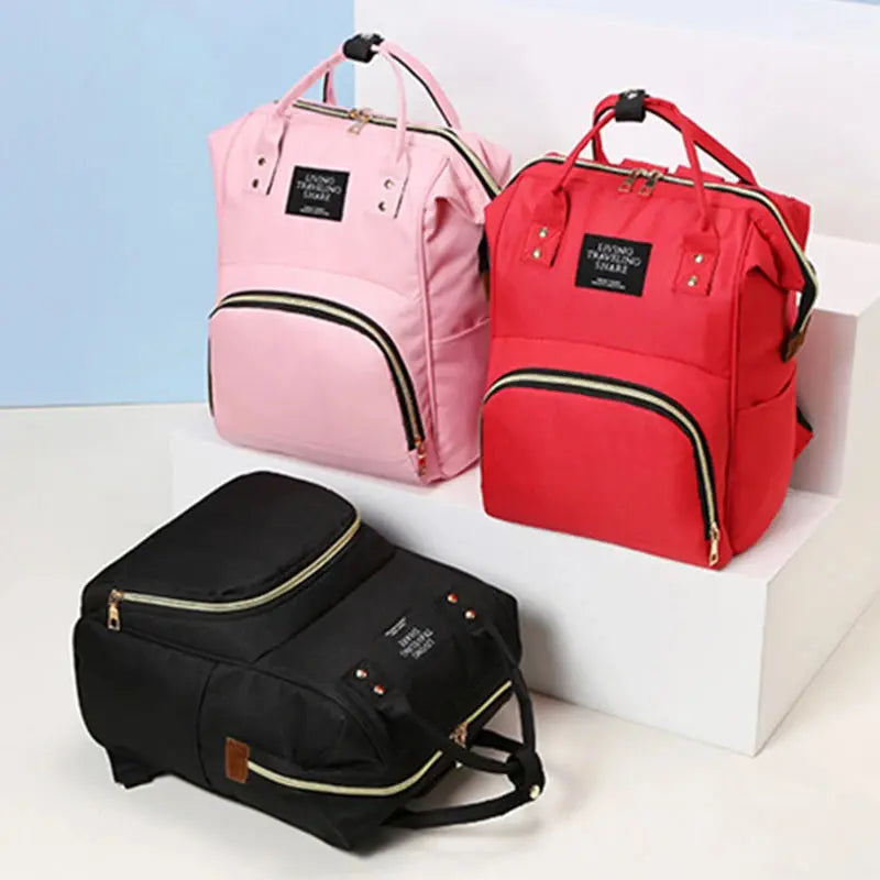 Large Capacity Canvas Mommy Bag Multifunctional Baby Bottle Thermal Insulation Travel Storage Bag Fashion Mommy Bag Hanging Bag - FUXL-Shopify