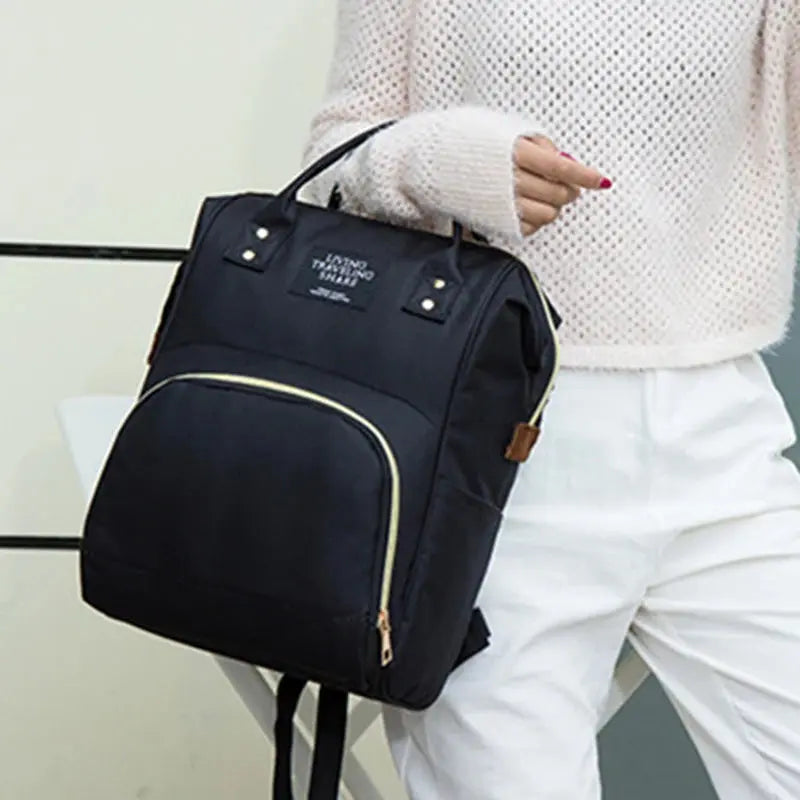 Large Capacity Canvas Mommy Bag Multifunctional Baby Bottle Thermal Insulation Travel Storage Bag Fashion Mommy Bag Hanging Bag - FUXL-Shopify
