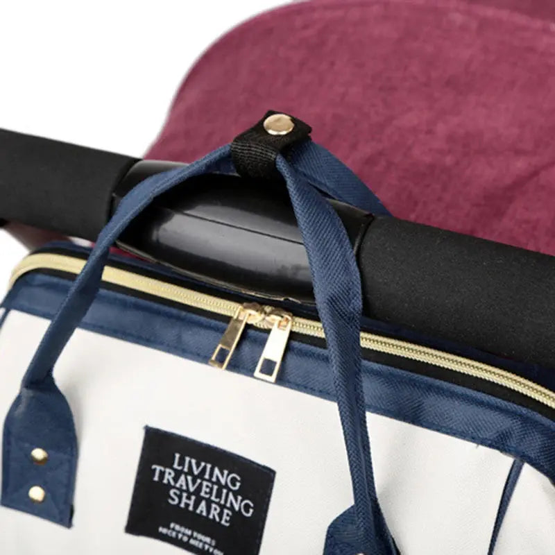 Large Capacity Canvas Mommy Bag Multifunctional Baby Bottle Thermal Insulation Travel Storage Bag Fashion Mommy Bag Hanging Bag - FUXL-Shopify