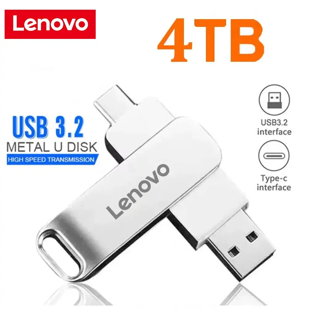 Lenovo 16TB USB 3.0 Flash Drive U Disk Type-C Interface High Speed Transfer 8TB 4TB Large Capacity Metal Pendrive Memoria Stick FUXL-Shopify