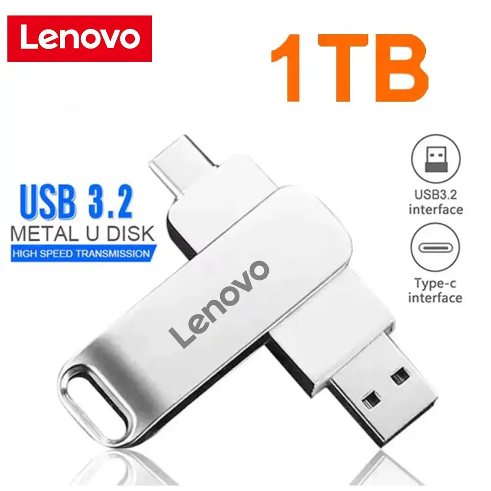 Lenovo 16TB USB 3.0 Flash Drive U Disk Type-C Interface High Speed Transfer 8TB 4TB Large Capacity Metal Pendrive Memoria Stick FUXL-Shopify