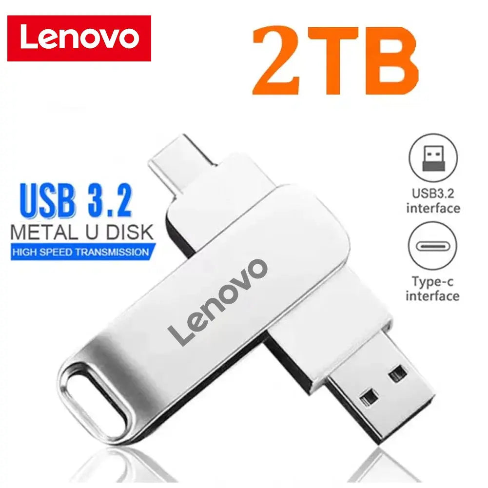 Lenovo 16TB USB 3.0 Flash Drive U Disk Type-C Interface High Speed Transfer 8TB 4TB Large Capacity Metal Pendrive Memoria Stick FUXL-Shopify