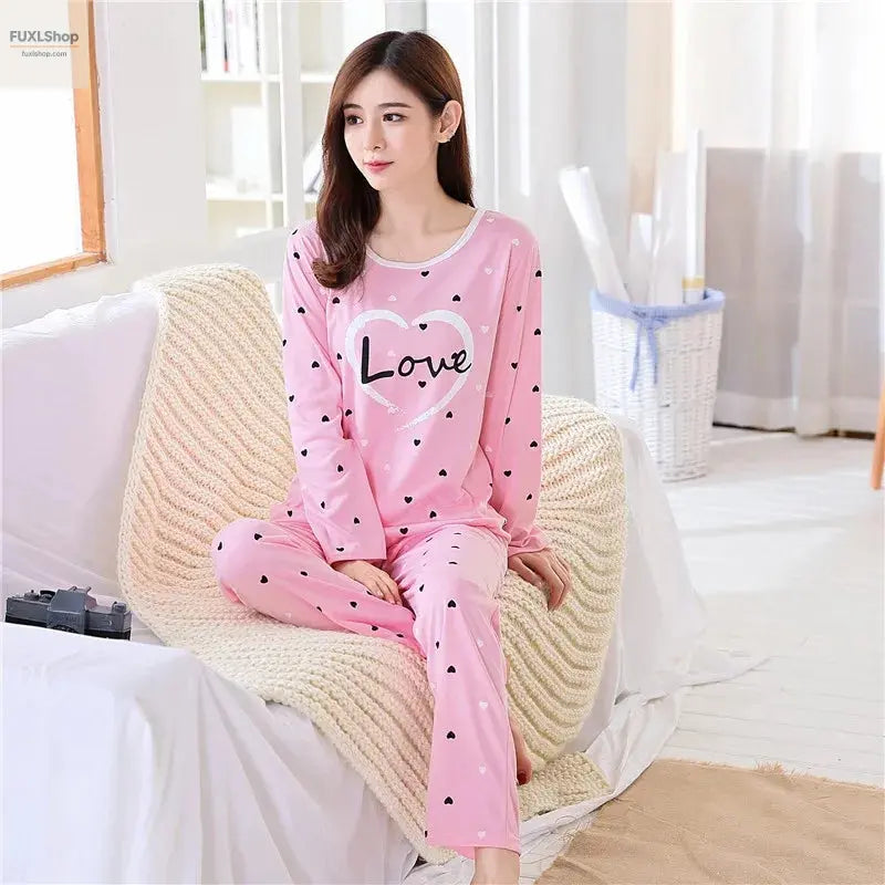 Liva Girl Damen Schlafanzug-Set – Niedliches Bären & Katzen Design – Baumwoll-Mix Sommer Pyjama, Kurzarm Schlafanzug, Lounge Wear - FUXL-Shopify