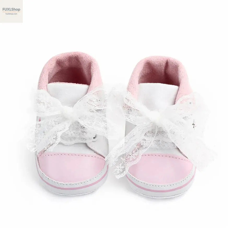 MUPLY Baby Mädchen Schuhe – Weiße Spitzenschühchen mit Blumenstickerei (0-18 Monate) - FUXL-Shopify