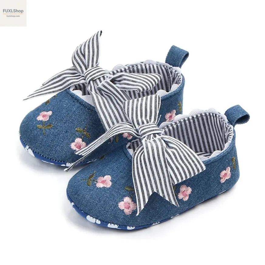 MUPLY Baby Mädchen Schuhe – Weiße Spitzenschühchen mit Blumenstickerei (0-18 Monate) - FUXL-Shopify