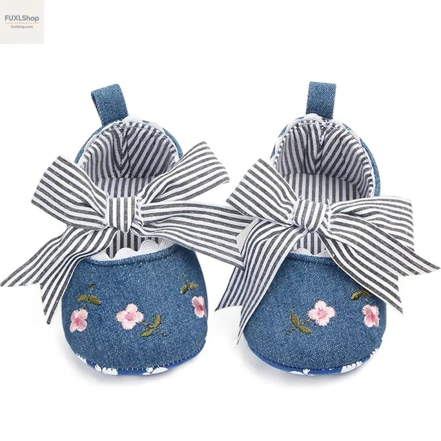 MUPLY Baby Mädchen Schuhe – Weiße Spitzenschühchen mit Blumenstickerei (0-18 Monate) - FUXL-Shopify