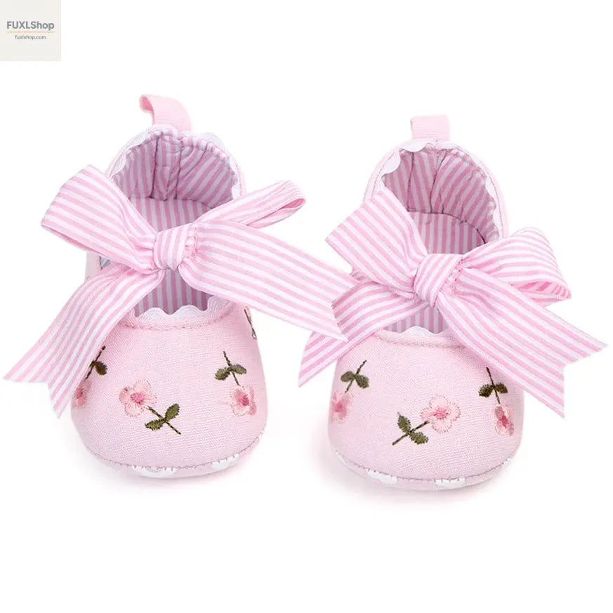 MUPLY Baby Mädchen Schuhe – Weiße Spitzenschühchen mit Blumenstickerei (0-18 Monate) - FUXL-Shopify