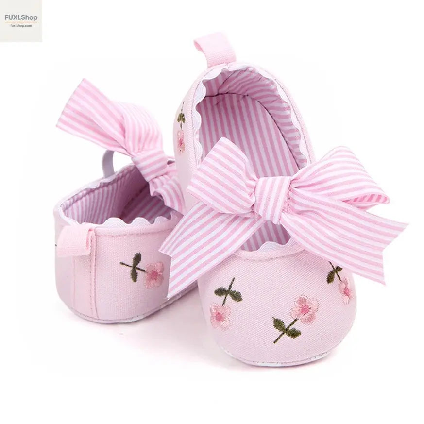 MUPLY Baby Mädchen Schuhe – Weiße Spitzenschühchen mit Blumenstickerei (0-18 Monate) - FUXL-Shopify