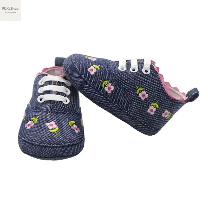 MUPLY Baby Mädchen Schuhe – Weiße Spitzenschühchen mit Blumenstickerei (0-18 Monate) - FUXL-Shopify