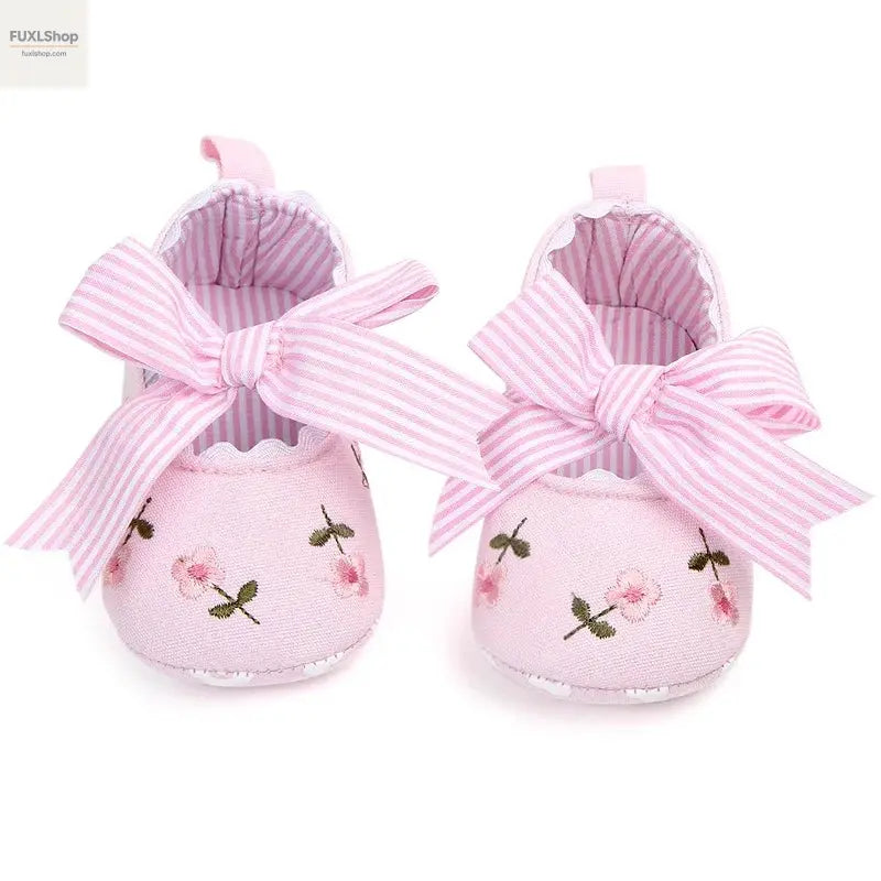 MUPLY Baby Mädchen Schuhe – Weiße Spitzenschühchen mit Blumenstickerei (0-18 Monate) - FUXL-Shopify