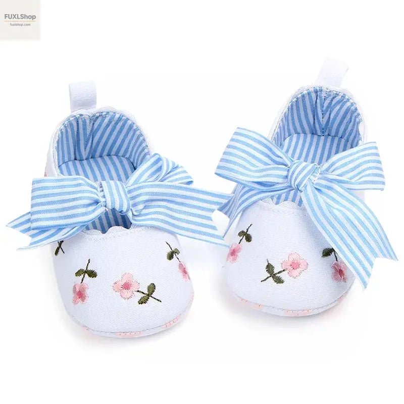 MUPLY Baby Mädchen Schuhe – Weiße Spitzenschühchen mit Blumenstickerei (0-18 Monate) - FUXL-Shopify