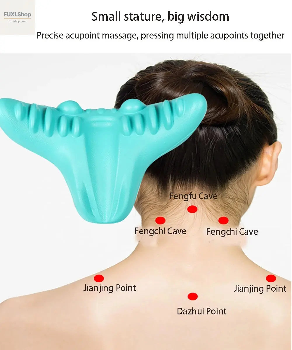 Neck Shoulder Stretcher Relaxer Cervical Chiropractic Traction Device Massage Pillow for Pain Relief Cervical Spine Alignment - FUXL-Shopify