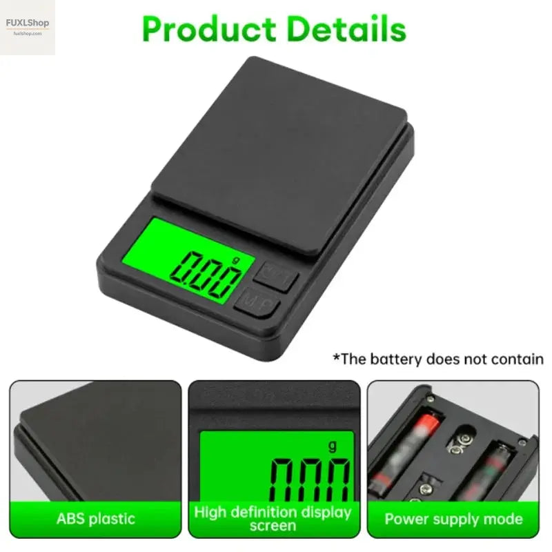 Präzisions-Taschenwaage 1000g x 0,1g – Digitale Grammwaage für Lebensmittel, Schmuck & mehr – Kompaktreise-Waage - FUXL-Shopify