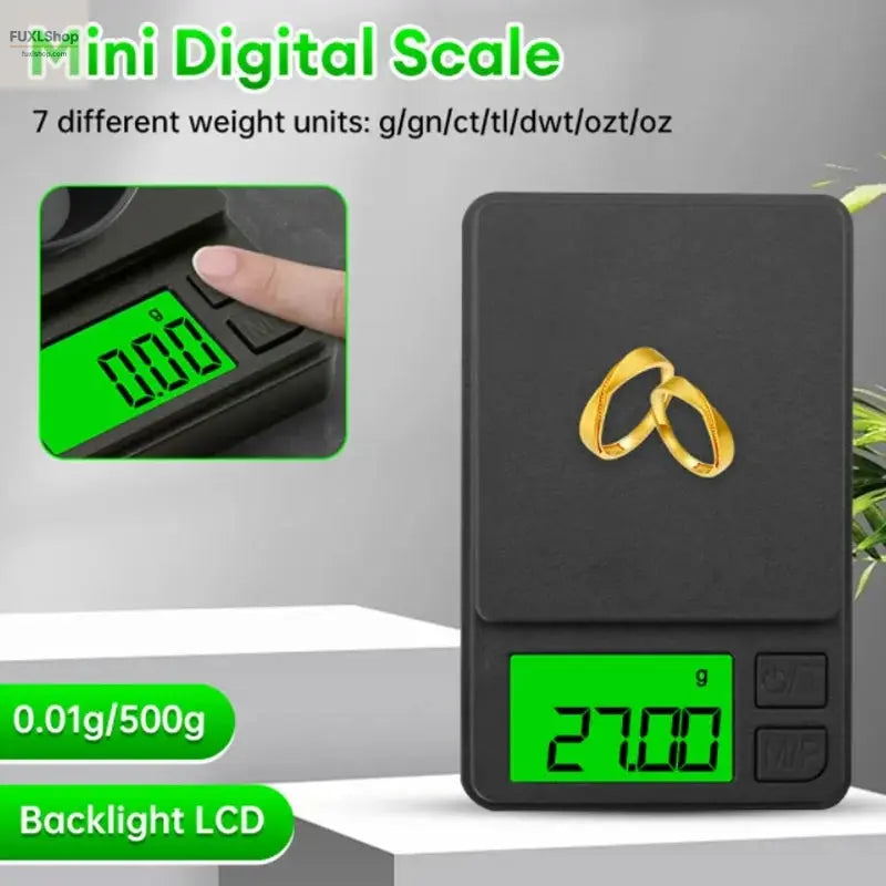 Präzisions-Taschenwaage 1000g x 0,1g – Digitale Grammwaage für Lebensmittel, Schmuck & mehr – Kompaktreise-Waage - FUXL-Shopify