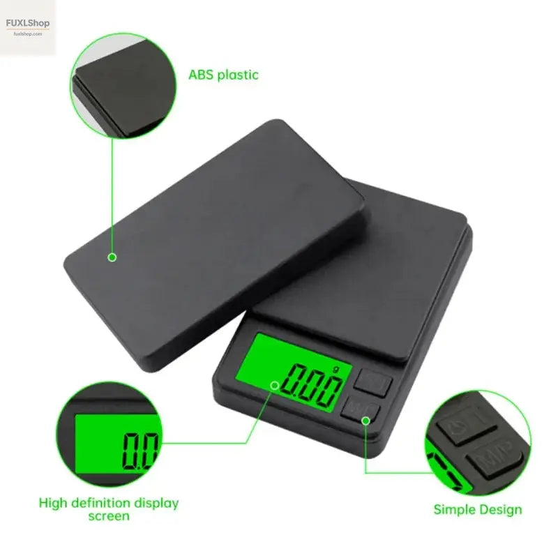 Präzisions-Taschenwaage 1000g x 0,1g – Digitale Grammwaage für Lebensmittel, Schmuck & mehr – Kompaktreise-Waage - FUXL-Shopify