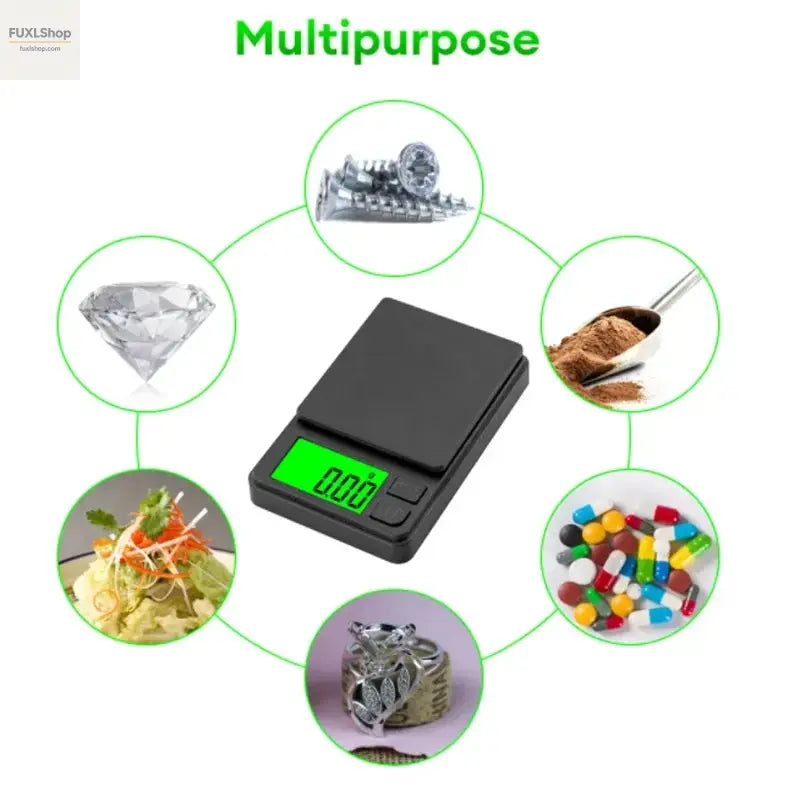 Präzisions-Taschenwaage 1000g x 0,1g – Digitale Grammwaage für Lebensmittel, Schmuck & mehr – Kompaktreise-Waage - FUXL-Shopify