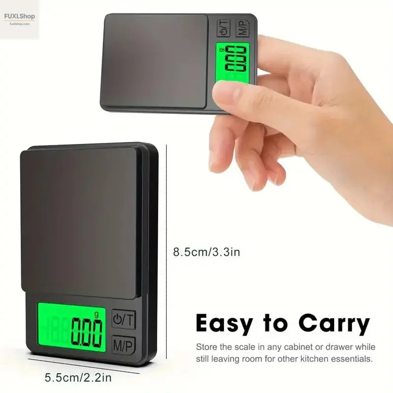 Präzisions-Taschenwaage 1000g x 0,1g – Digitale Grammwaage für Lebensmittel, Schmuck & mehr – Kompaktreise-Waage - FUXL-Shopify