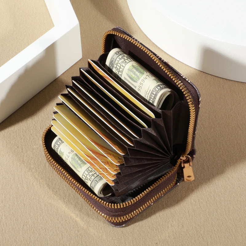 Schickes Vintage-Geldbörse mit Kartenhalter und Reißverschluss für Damen – sichere Multi-Kartenfächer, modisches Kunstleder mit Münzgeldbörse, luxuriös