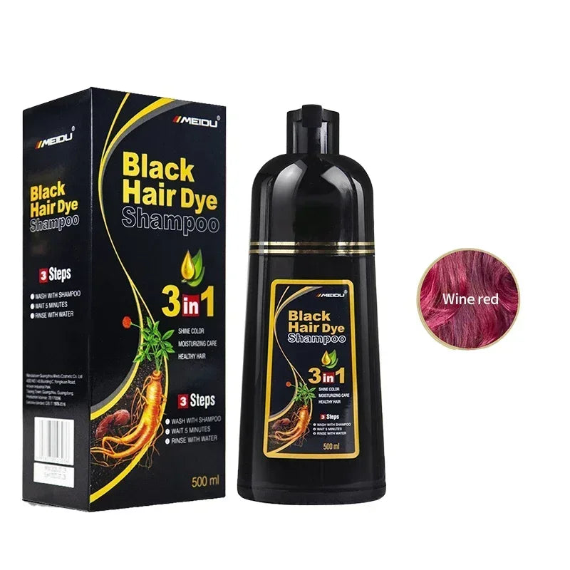 Haarfärbe-Shampoo Grau zu Schwarz - Natürliche Coloration 100ml/500ml