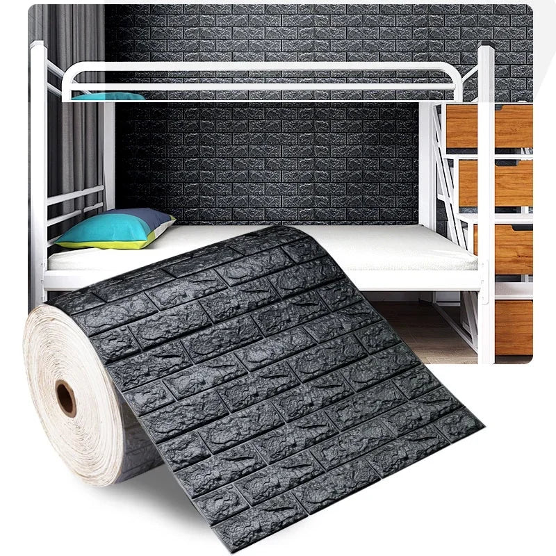70 cm x 1/5/10 m 3D-Tapete, Dekoration, selbstklebend, antiker Schaumstoff, Ziegelstein-Tapete, Wohnzimmer, Schlafzimmer, wasserdichter 3D-Wandaufkleber