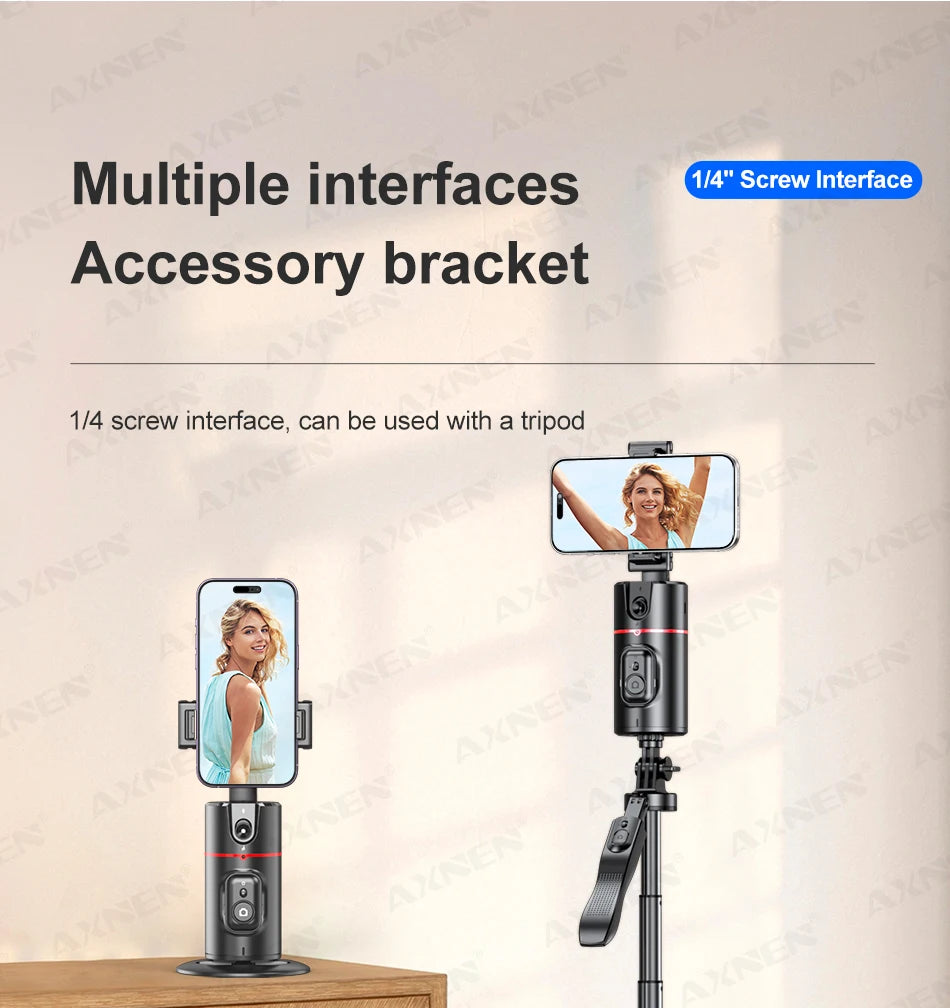 AXNEN P02 360 Rotation Follow-up Gimbal Stabilisator Einbeinstativ Desktop Tracking Gimbal mit Fernbedienung für Telefon Tiktok Live Fotografie - FUXL-Shopify