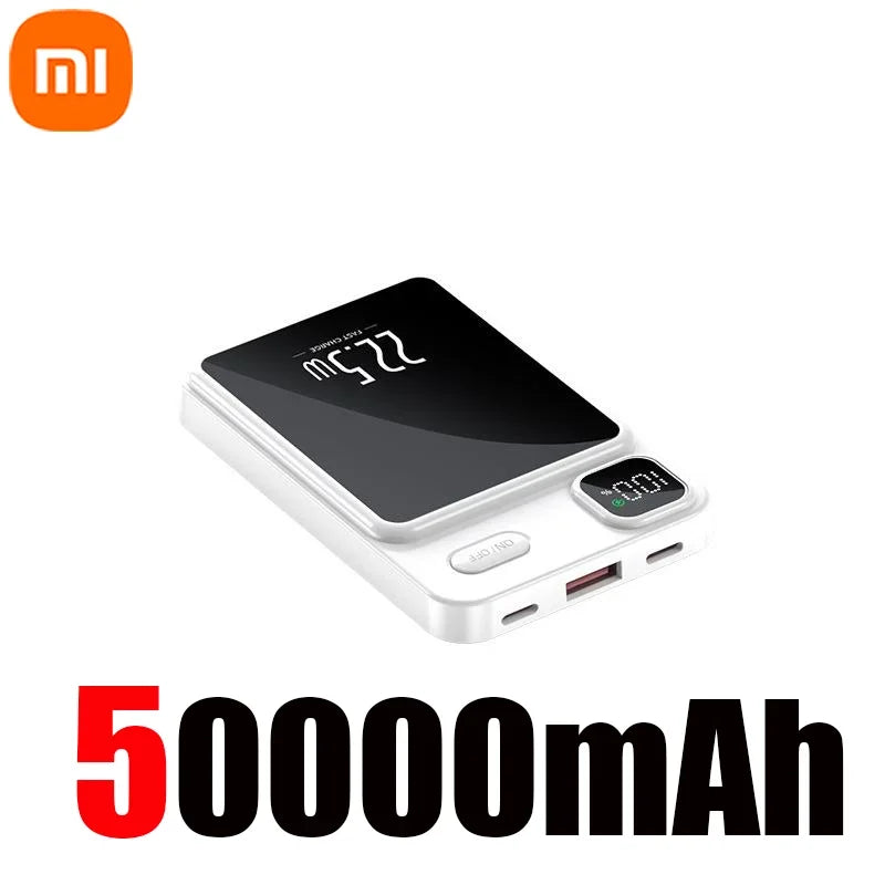 Xiaomi 50000mAh Magnetische Power Bank – Kabelloses Ladegerät mit MagSafe, Schnellladung für Android & iPhone 14/15