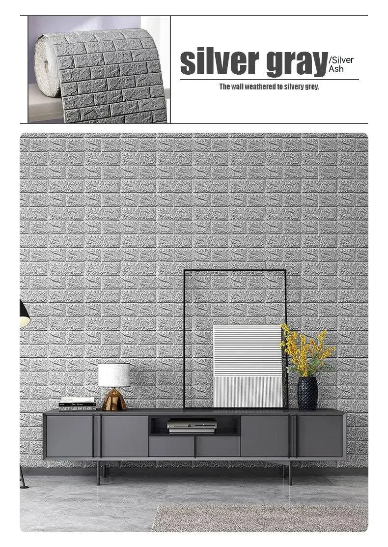 70 cm x 1/5/10 m 3D-Tapete, Dekoration, selbstklebend, antiker Schaumstoff, Ziegelstein-Tapete, Wohnzimmer, Schlafzimmer, wasserdichter 3D-Wandaufkleber