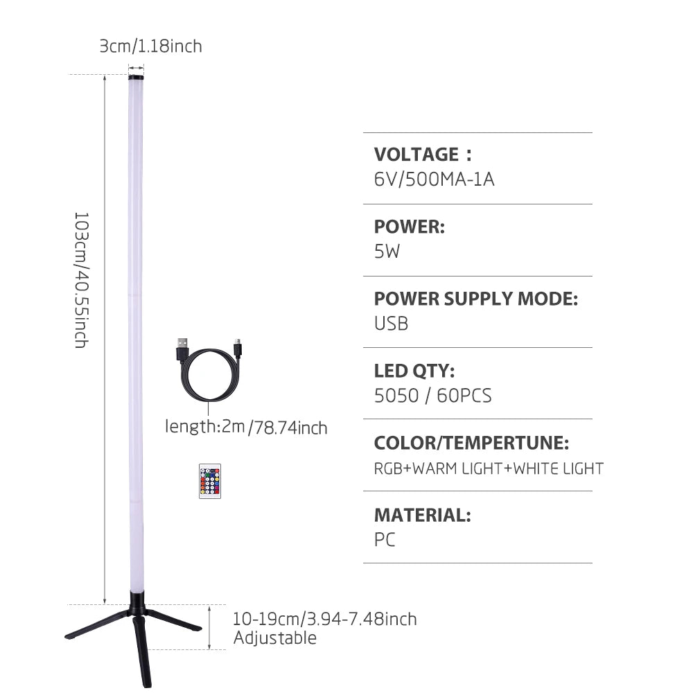 1PC RGB Stehleuchte RGB Ecke Stehleuchte Schlafzimmer Umgebungsbeleuchtung Skandinavischen Stil Farbwechsel Dimmbare Weiche Beleuchtung
