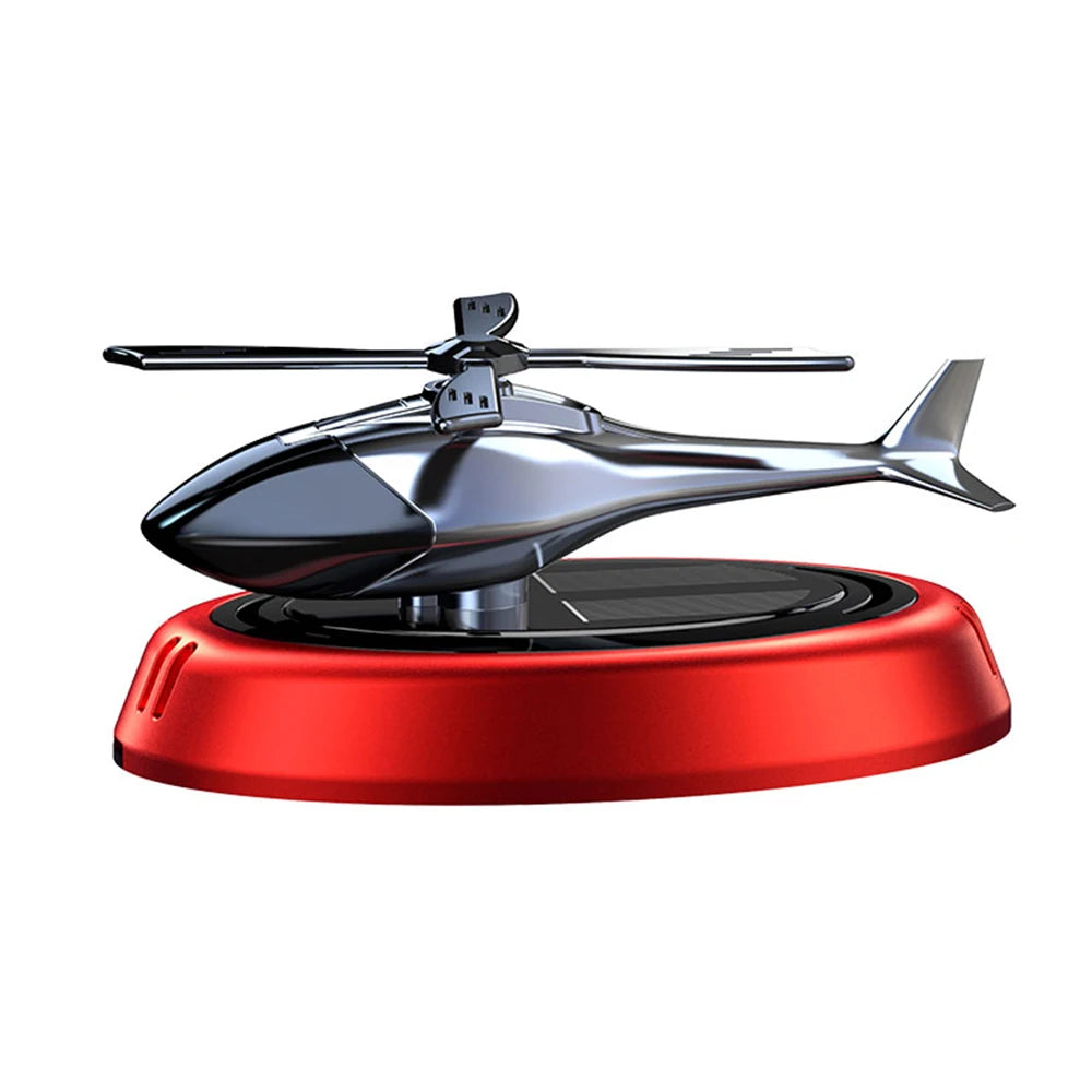 Solarbetriebener Rotationshubschrauber, Solar-Aromatherapie, Auto-Lufterfrischer, Legierung + ABS, Holzduft, Auto-Aroma-Diffusor