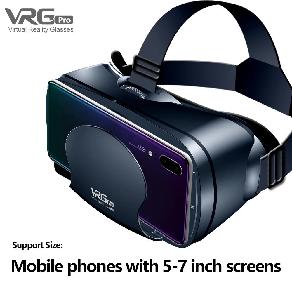 Virtual Reality 3D VR Headset Smart Brille Helm für Smartphones Handy Mobile 7-Zoll-Linsen Fernglas mit Controllern