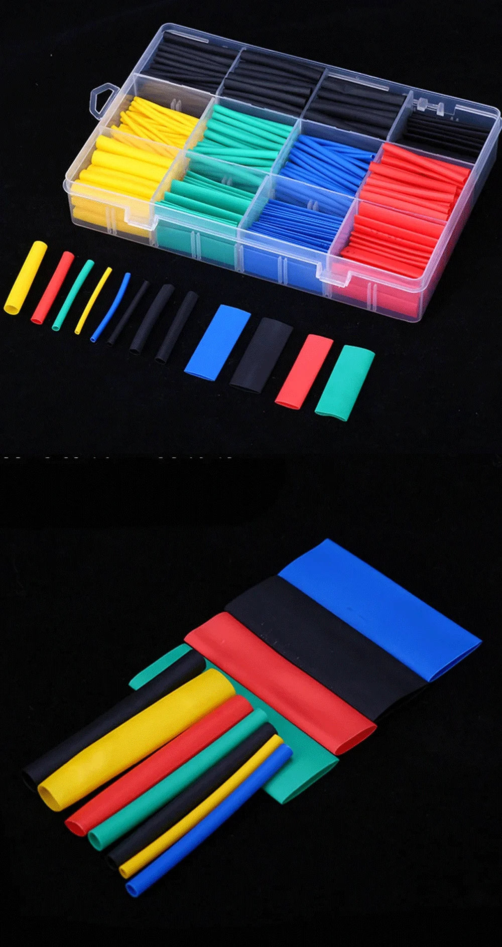 Schrumpfschlauch, thermobeständiges Rohr, Schrumpfverpackungsset, elektrischer Anschluss, Draht, Kabel, Isolierung, ummantelter Schutz - FUXL-Shopify