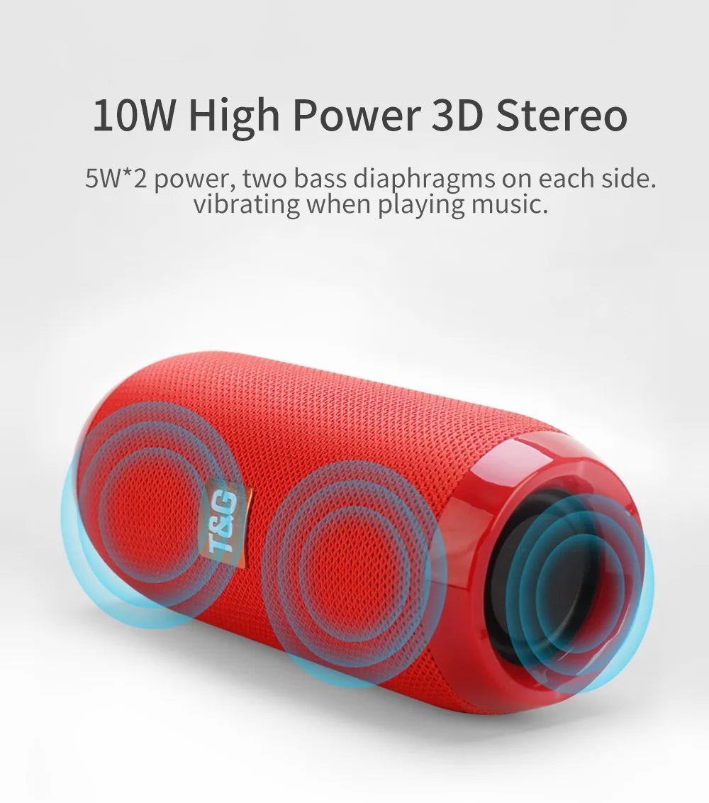 Bluetooth-Lautsprecher T&G TG117 Tragbare TWS-Soundbox Wasserdichter Lautsprecher Outdoor-Stereo-Surround-Lautsprecher unterstützen TF FM-Radio