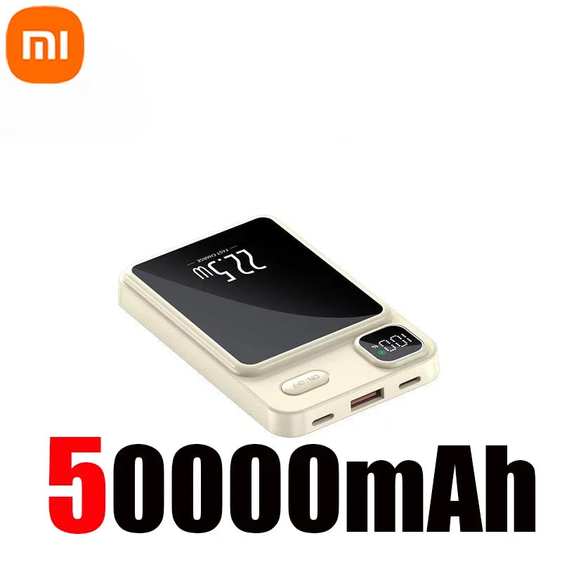 Xiaomi 50000mAh Magnetische Power Bank – Kabelloses Ladegerät mit MagSafe, Schnellladung für Android & iPhone 14/15