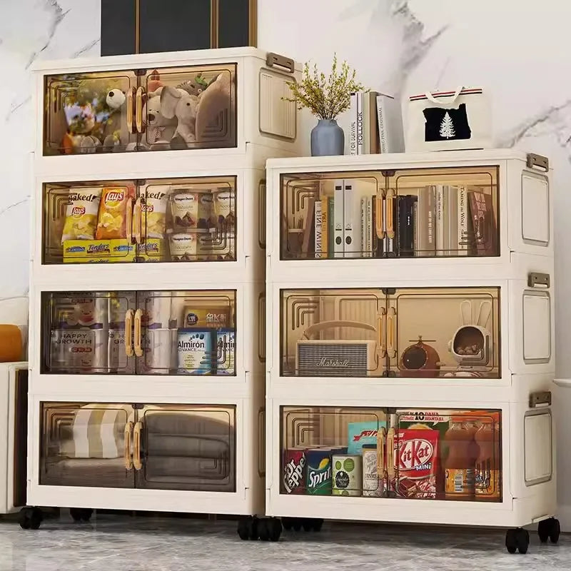 45/55/65 cm Länge, zusammenklappbarer Multifunktions-Aufbewahrungsschrank, Kleinigkeiten-Schrank, großes Fassungsvermögen, staubdichter Kleiderschrank