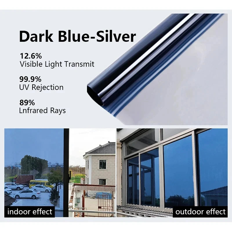 Fenster-Sichtschutzfolie 60–90 cm – Einweg-Spiegelfolie aus Vinyl, nicht klebend, Anti-Look & UV-Schutz – Glasaufkleber als Rolle für Zuhause & Büro