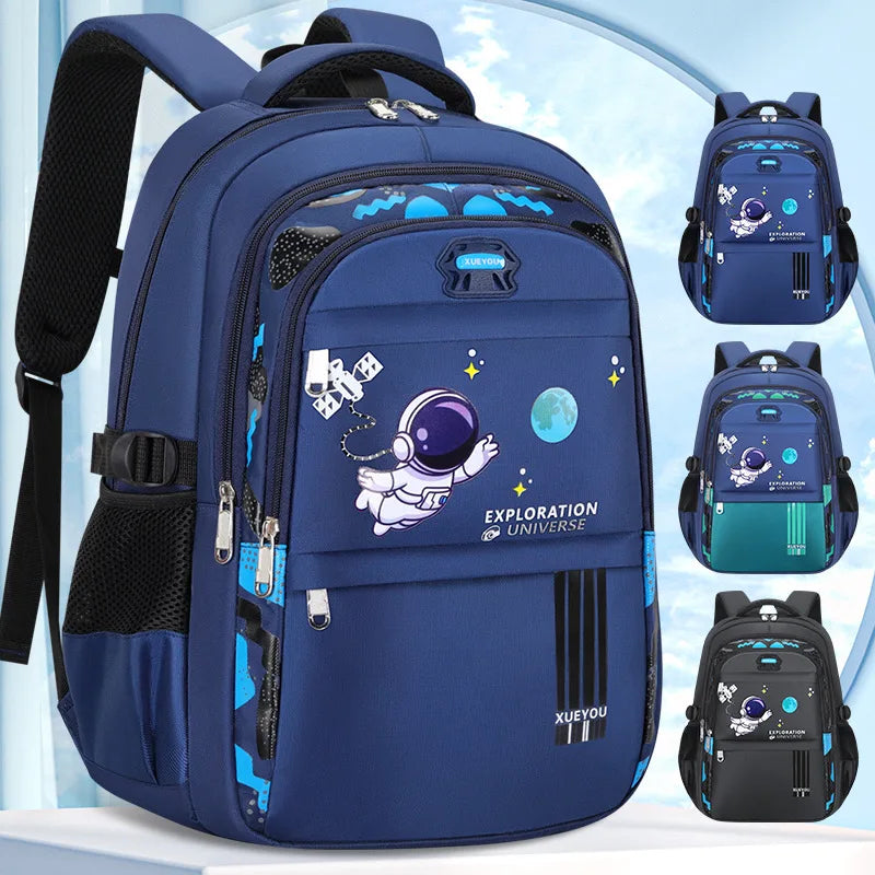 Kinder-Rucksack – Schulranzen für Jungen mit Astronauten-Motiv, wasserdichter Grundschulrucksack, Büchertasche, Mochila Infantil