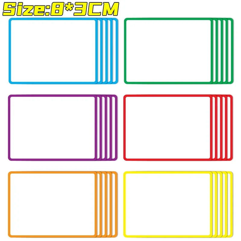 50/5 Stück magnetische, trocken abwischbare Etiketten – Whiteboard-Namensaufkleber für Kühlschrank, Büro, Schule & Zuhause – flexibel & wiederverwendbar