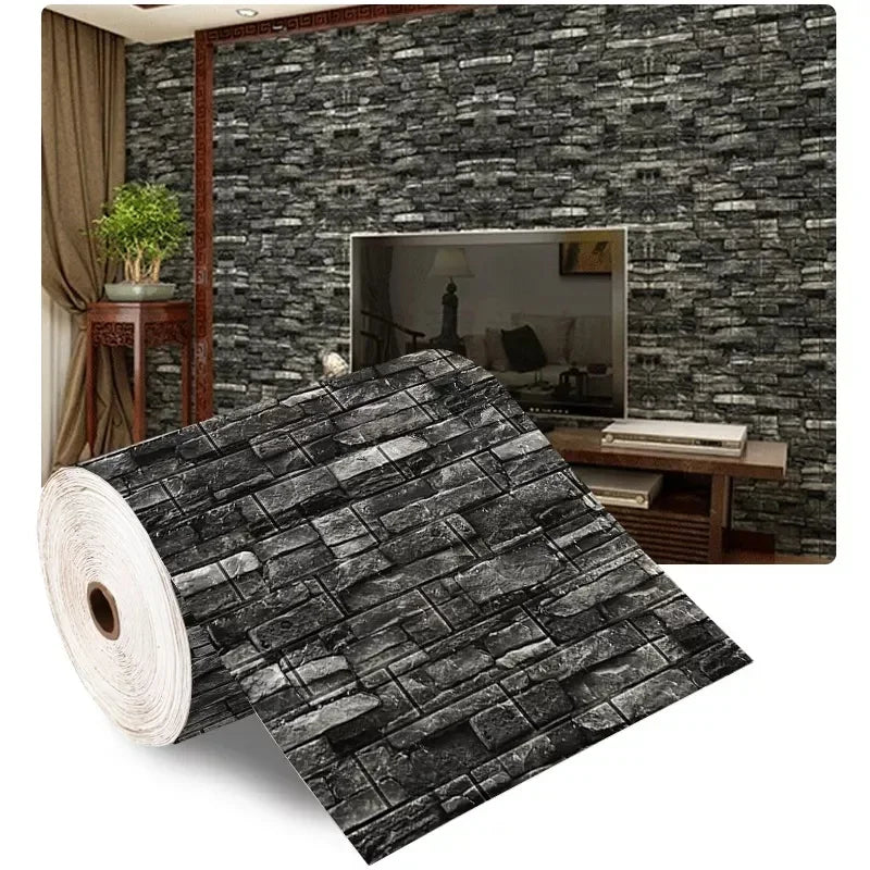 70 cm x 1/5/10 m 3D-Tapete, Dekoration, selbstklebend, antiker Schaumstoff, Ziegelstein-Tapete, Wohnzimmer, Schlafzimmer, wasserdichter 3D-Wandaufkleber
