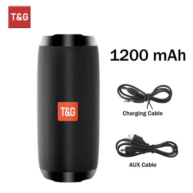 Bluetooth-Lautsprecher T&G TG117 Tragbare TWS-Soundbox Wasserdichter Lautsprecher Outdoor-Stereo-Surround-Lautsprecher unterstützen TF FM-Radio
