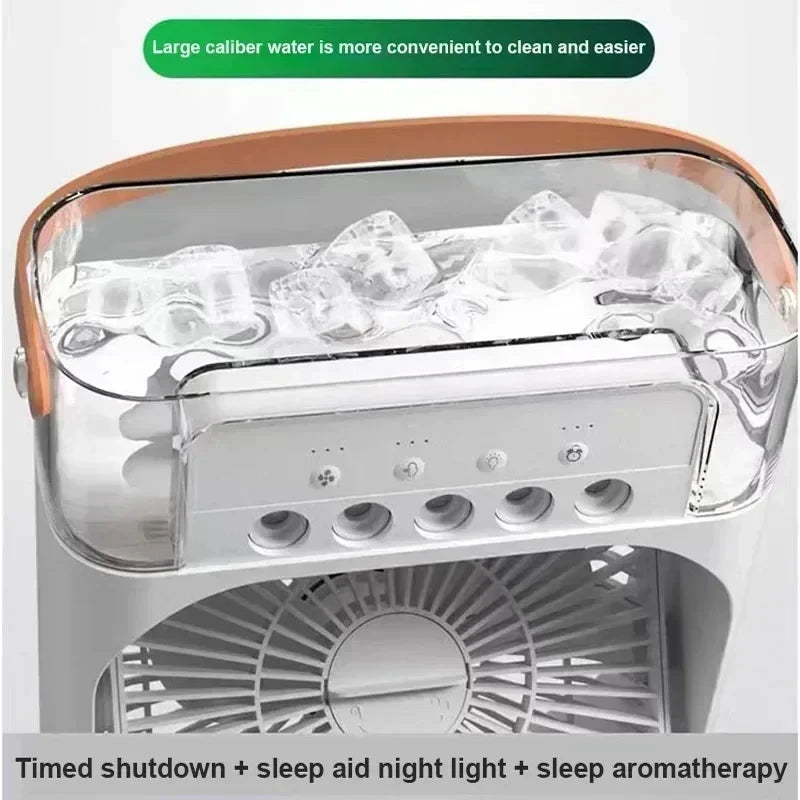 Neue 3-in-1-Ventilator, Klimaanlage, Haushalt, Mini-Luftkühler, LED-Nachtlicht, tragbarer Luftbefeuchter, Lufteinstellventilator, Büro- und Heimventilator