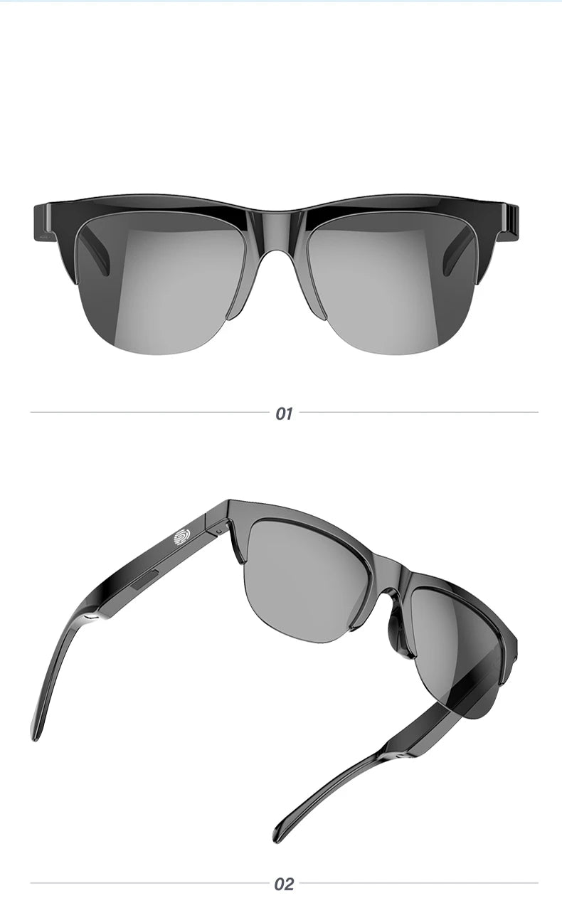 Intelligente Bluetooth-Brille auf Touch-Basis mit Knochenleitung für Outdoor-Sportanrufe, Sonnenbrillen, kabellose Business-Kopfhörer
