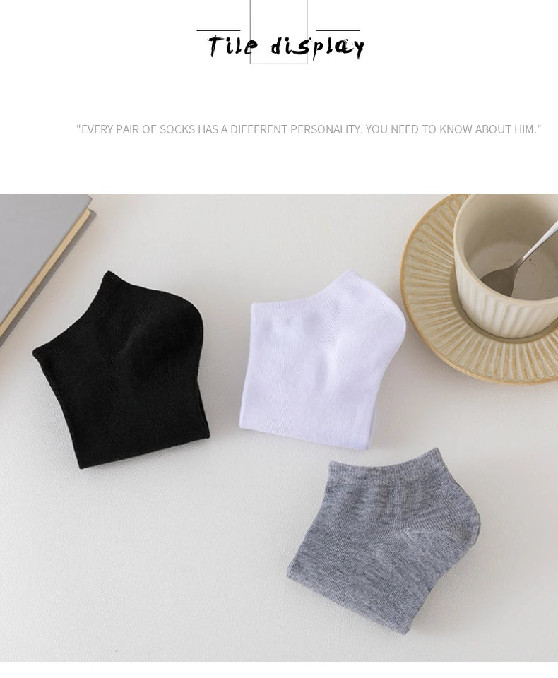 5 Pairs of Women's/men's Boat Socks Invisible Low Cut Anti Slip Summer No Show Ankle Socks Solid Color Casual Breathable - FUXL-Shopify